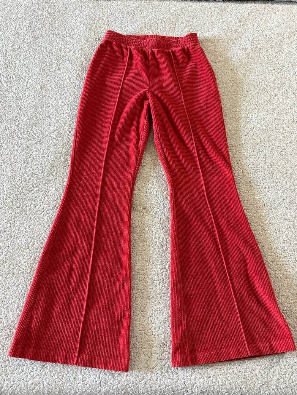 aerie Red Corduroy Bootcut Flare Pants Size Small